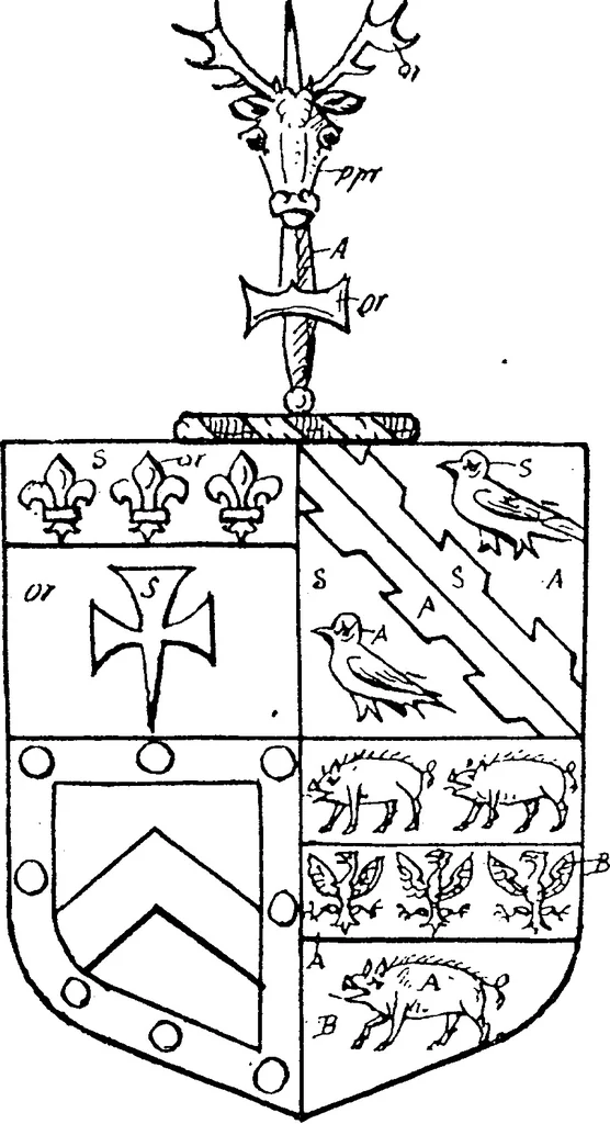 An illustration from A visitation of the county of Kent, 1906, leaf 39