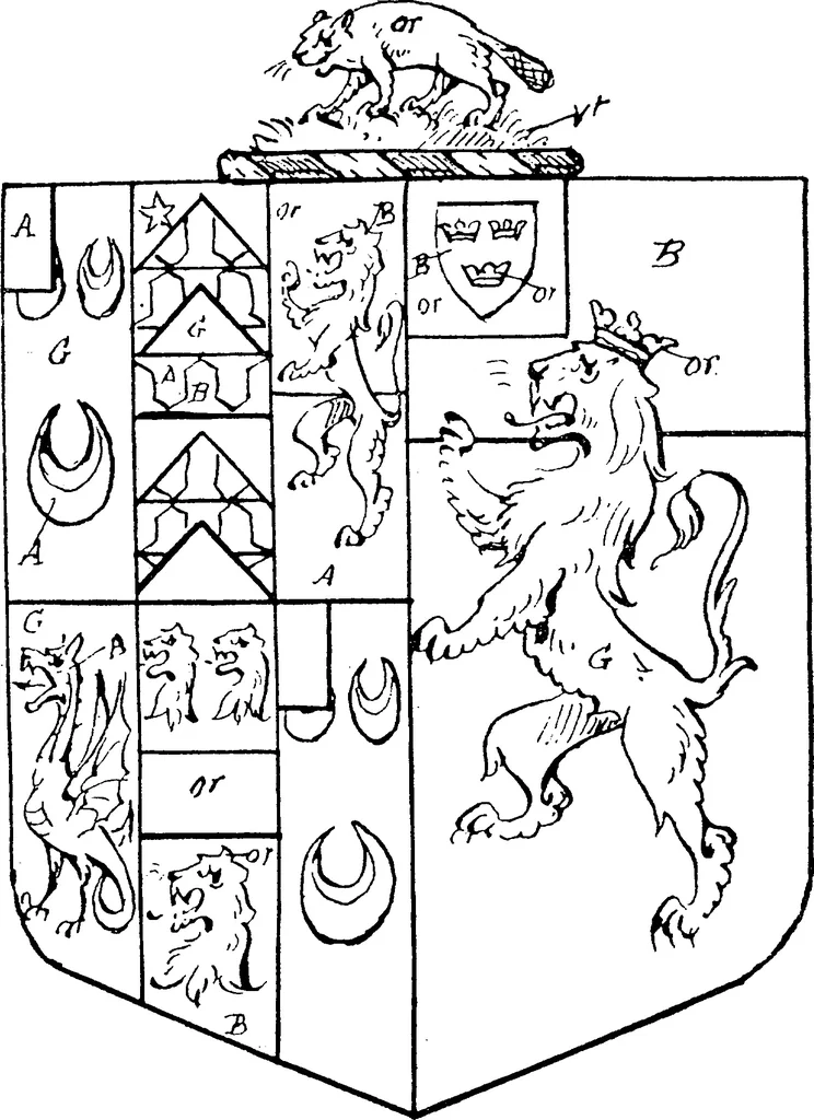 An illustration from A visitation of the county of Kent, 1906, leaf 52