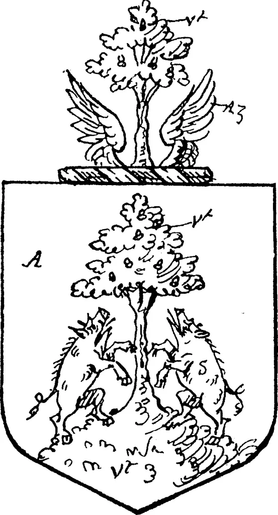 An illustration from A visitation of the county of Kent, 1906, leaf 98
