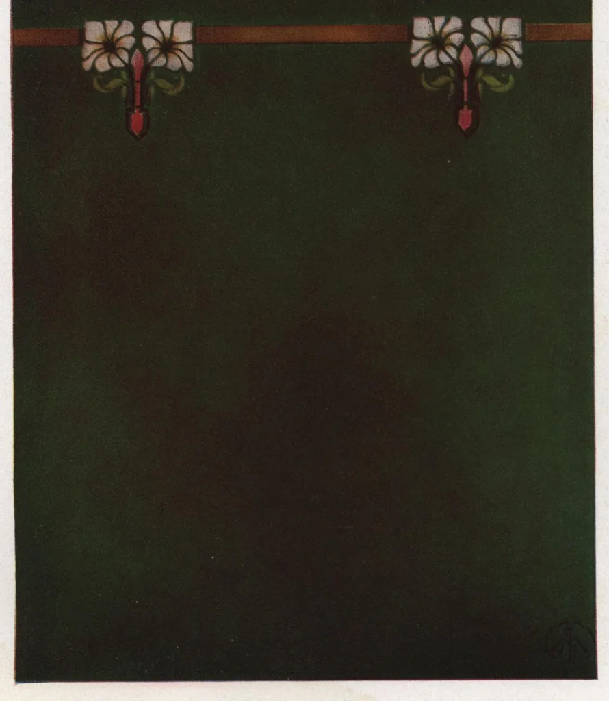 An illustration from Acme quality decorators' system of artistic and sanitary wall decorations with exclusive designs for the treatment of walls and ceilings shown in colors, stencils, and stenciling materials., 1914, leaf 36