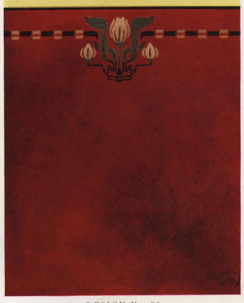 An illustration from Acme quality decorators' system of artistic and sanitary wall decorations with exclusive designs for the treatment of walls and ceilings shown in colors, stencils, and stenciling materials., 1914, leaf 37