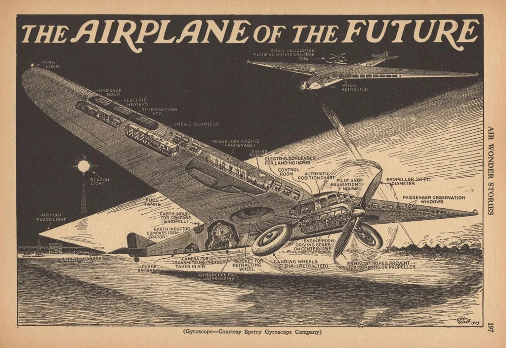 An illustration from Air Wonder Stories, Vol. 1, No. 3 (September 1929), 1929, leaf 6