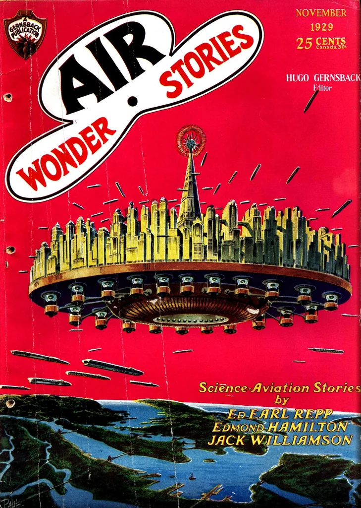An illustration from Air Wonder Stories, Vol. 1, No. 5 (November 1929), 1929, leaf 0