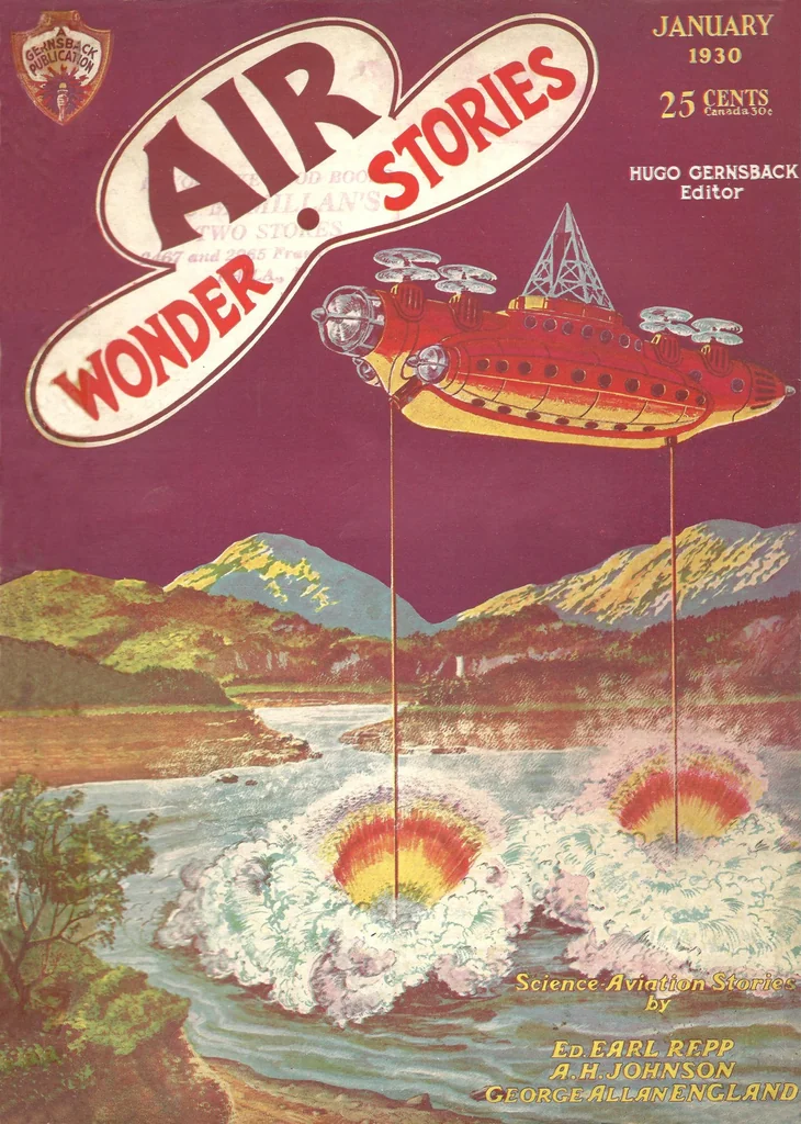 An illustration from Air Wonder Stories, Vol. 1, No. 7 (January 1930), 1930, leaf 0