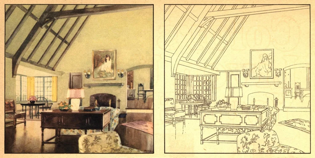 An illustration from Alabastine home color book, 1928, leaf 13
