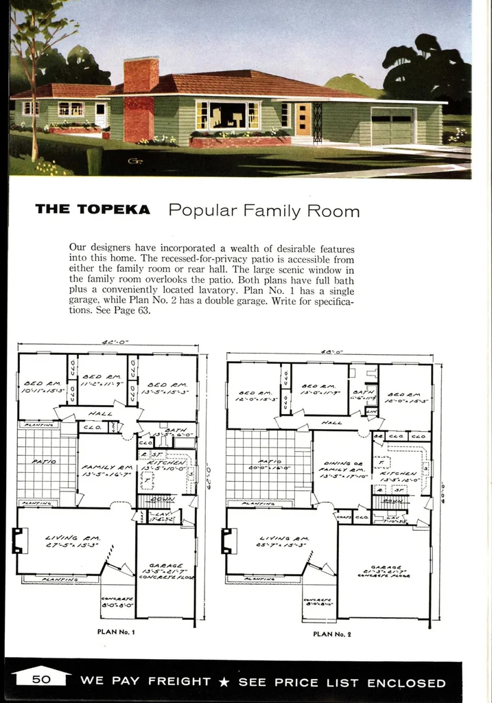 An illustration from Aladdin readi-cut homes (not prefabricated) : sold by the golden rule., 1963, leaf 49