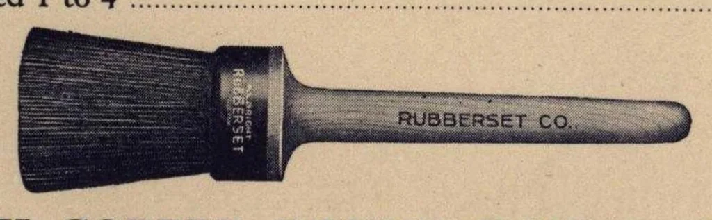 An illustration from Albright Rubberset : Brush Section : November 1,1929, 1929, leaf 24