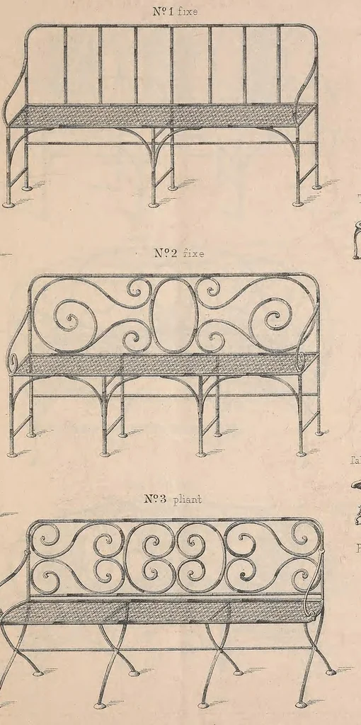 An illustration from Album des meubles de jardins et porte-bouteilles, 1885, leaf 7