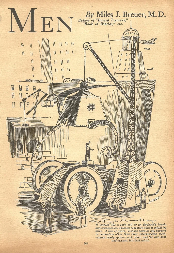 An illustration from Amazing Stories Quarterly, Vol. 2, No. 3 (July 1929), 1929, leaf 74