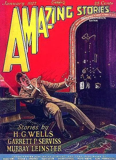 An illustration from Amazing Stories, Vol. 1, No. 10 (January 1927), 1927, leaf 0
