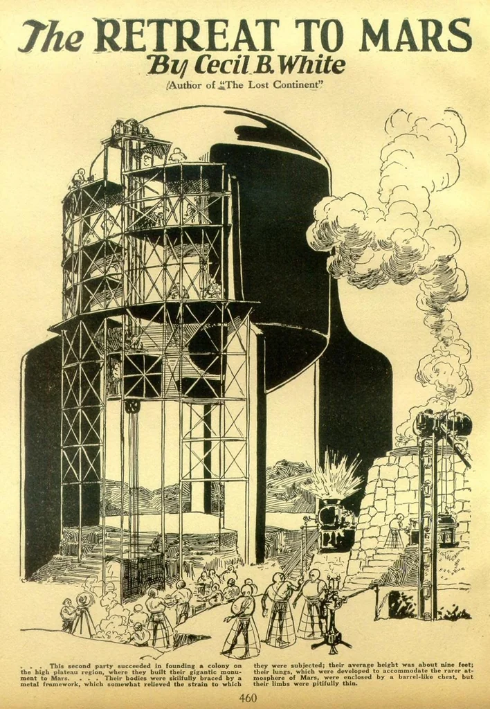 An illustration from Amazing Stories, Vol. 2, No. 5 (August 1927), 1927, leaf 44