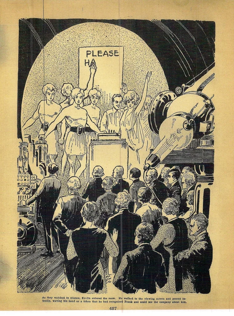 An illustration from Amazing Stories, Vol. 3, No. 6 (September 1928), 1928, leaf 7