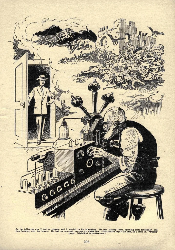 An illustration from Amazing Stories, Vol. 4, No. 4 (July 1929), 1929, leaf 8