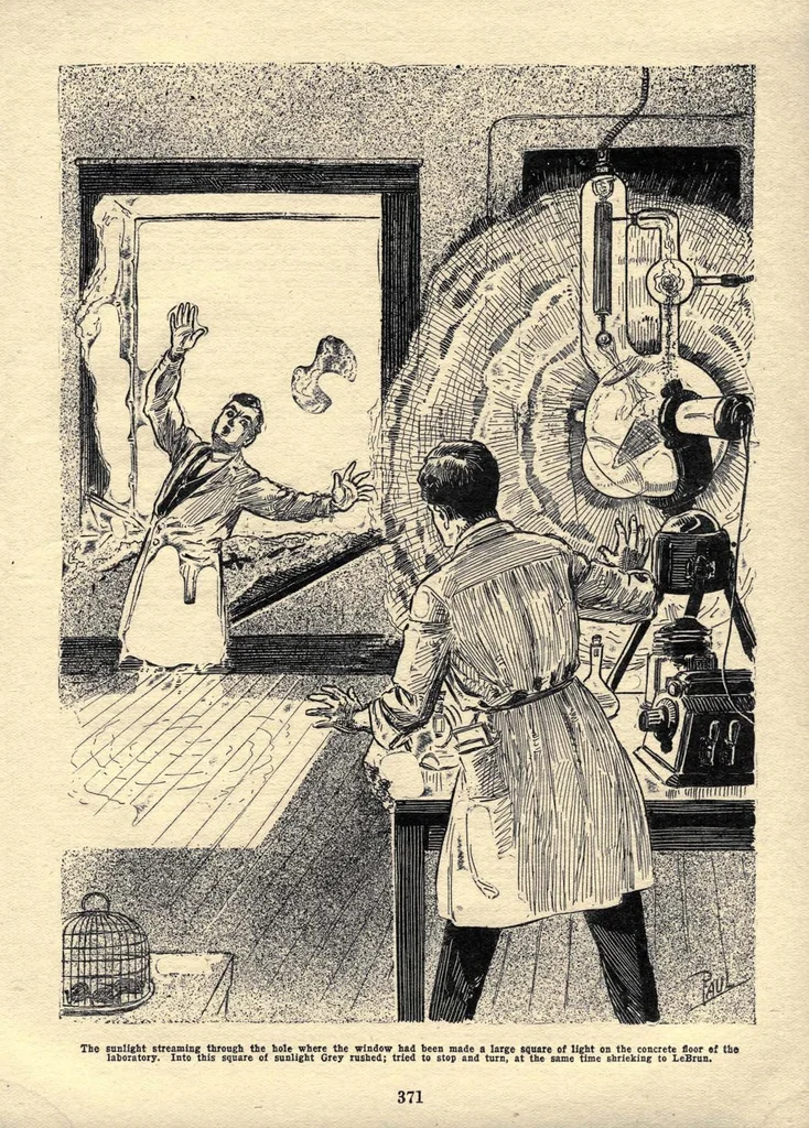 An illustration from Amazing Stories, Vol. 4, No. 4 (July 1929), 1929, leaf 84