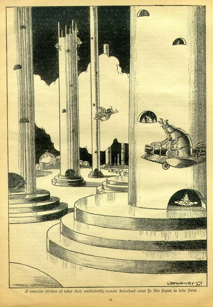 An illustration from Amazing Stories, Vol. 5, No. 1 (April 1930), 1930, leaf 42