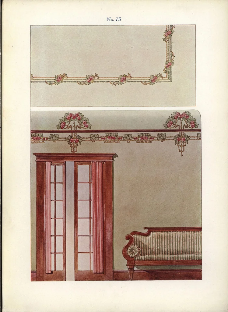 An illustration from American decorator: a collection of colored sketches for the use of painter and decorators., 1917, leaf 14