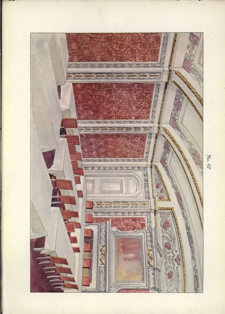 An illustration from American decorator: a collection of colored sketches for the use of painter and decorators., 1917, leaf 6