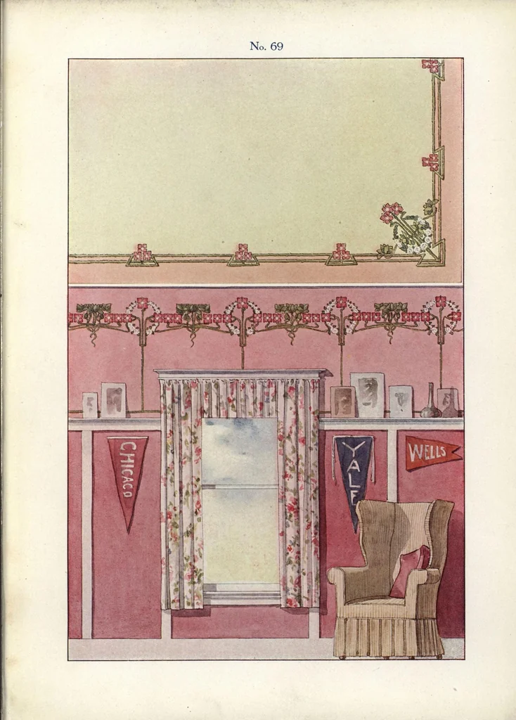 An illustration from American decorator: a collection of colored sketches for the use of painter and decorators., 1917, leaf 8