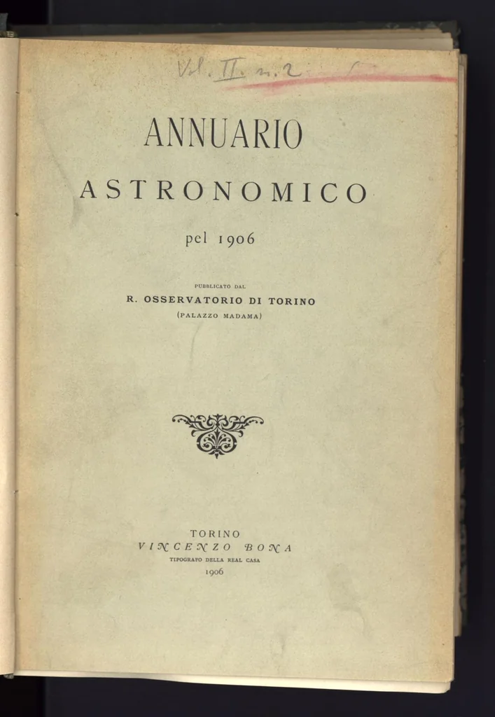 An illustration from Annuario astronomico R. Osservatorio astronomico di Torino, 1906, 1906, leaf 0