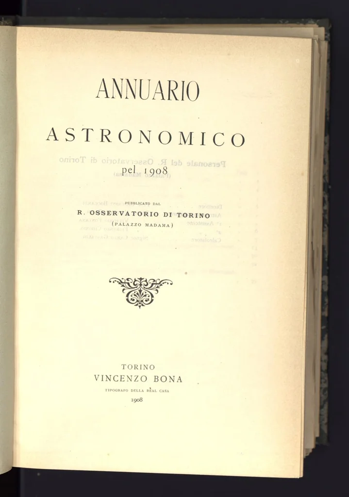 An illustration from Annuario astronomico R. Osservatorio astronomico di Torino, 1908, 1908, leaf 0