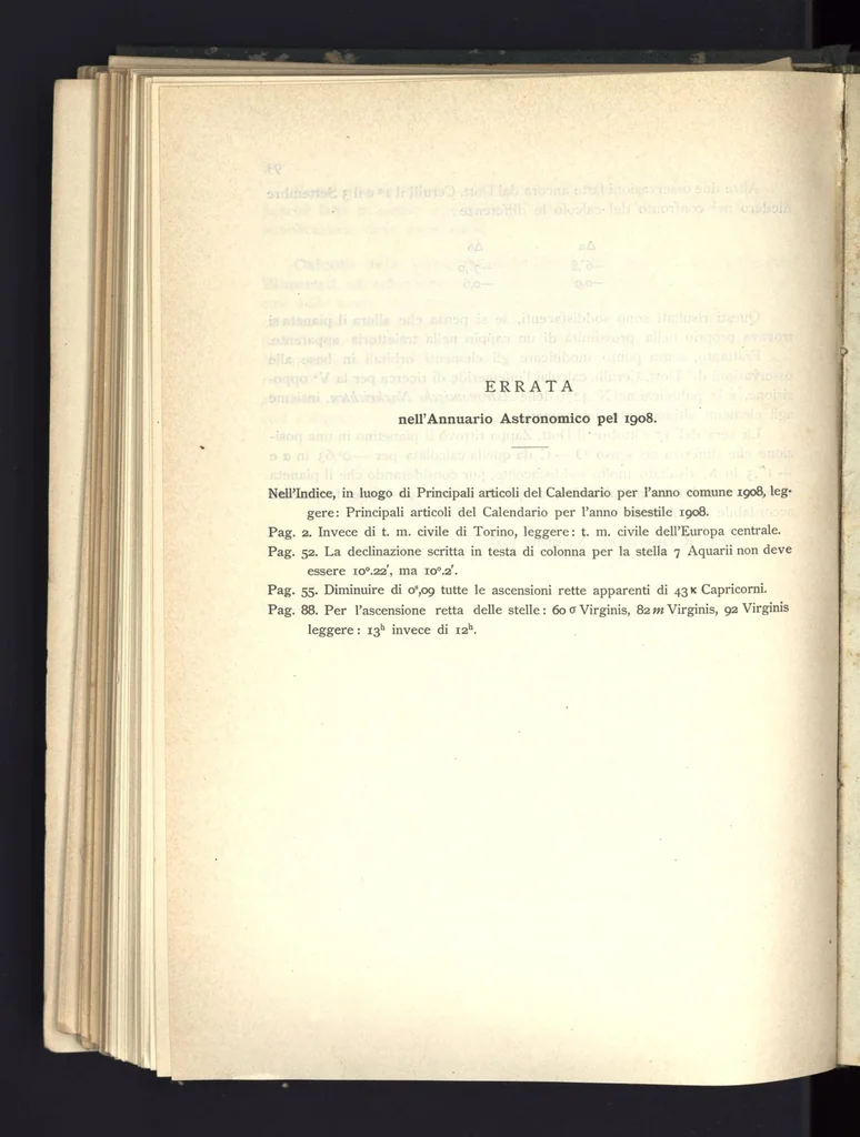 An illustration from Annuario astronomico R. Osservatorio astronomico di Torino, 1909, 1909, leaf 95