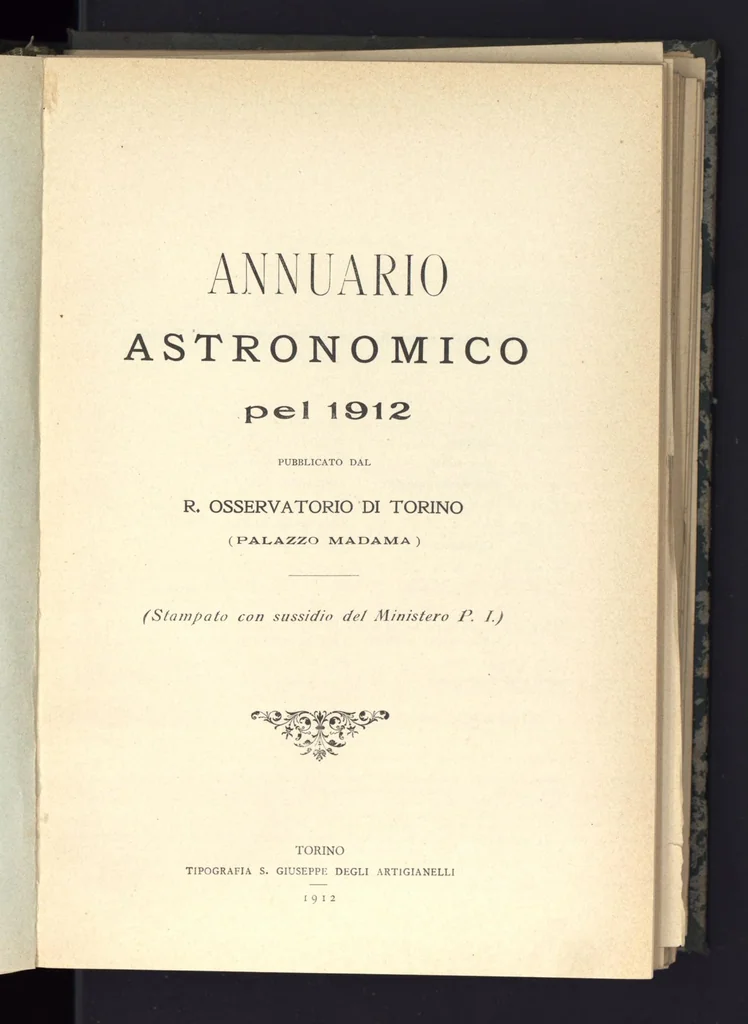 An illustration from Annuario astronomico R. Osservatorio astronomico di Torino, 1912, 1912, leaf 0