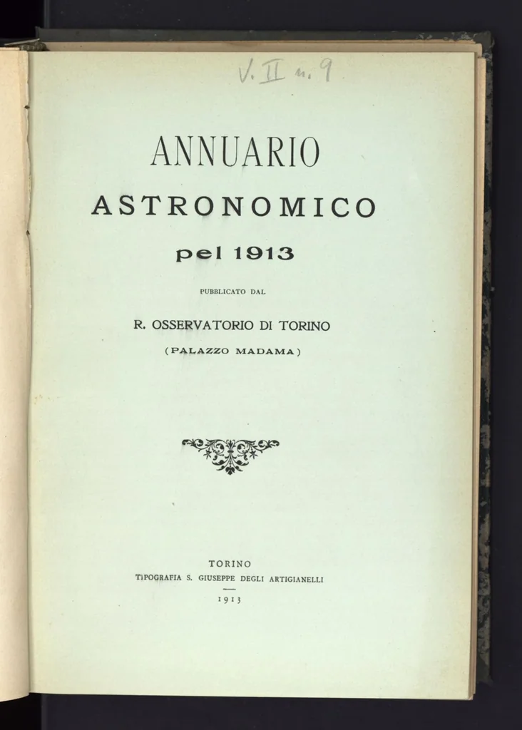 An illustration from Annuario astronomico R. Osservatorio astronomico di Torino, 1913, 1913, leaf 0