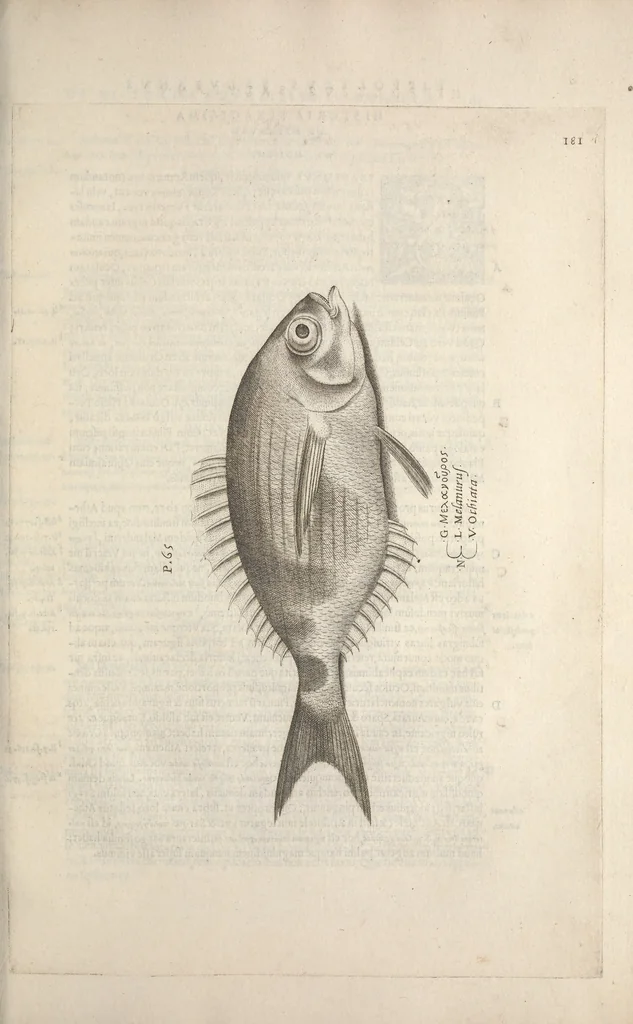 An illustration from Aquatilium animalium historiae, liber primus : cum eorumdem formis, aere excusis, 1554, leaf 380