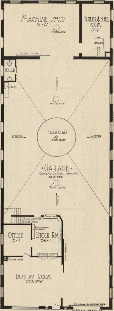 An illustration from Architectural details for every type of building : a practical drafting room guide for contractors, builders, lumber dealers, millmen, draftsmen and architects., 1921, leaf 100