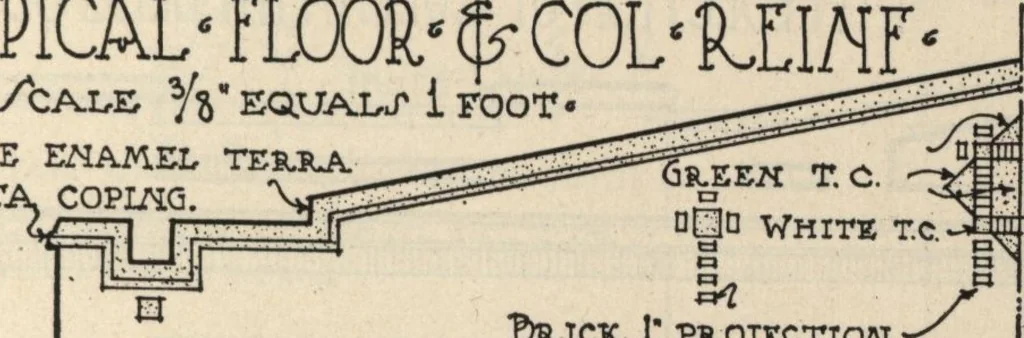 An illustration from Architectural details for every type of building : a practical drafting room guide for contractors, builders, lumber dealers, millmen, draftsmen and architects., 1921, leaf 102
