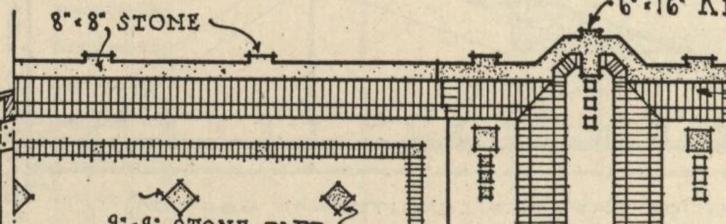 An illustration from Architectural details for every type of building : a practical drafting room guide for contractors, builders, lumber dealers, millmen, draftsmen and architects., 1921, leaf 105