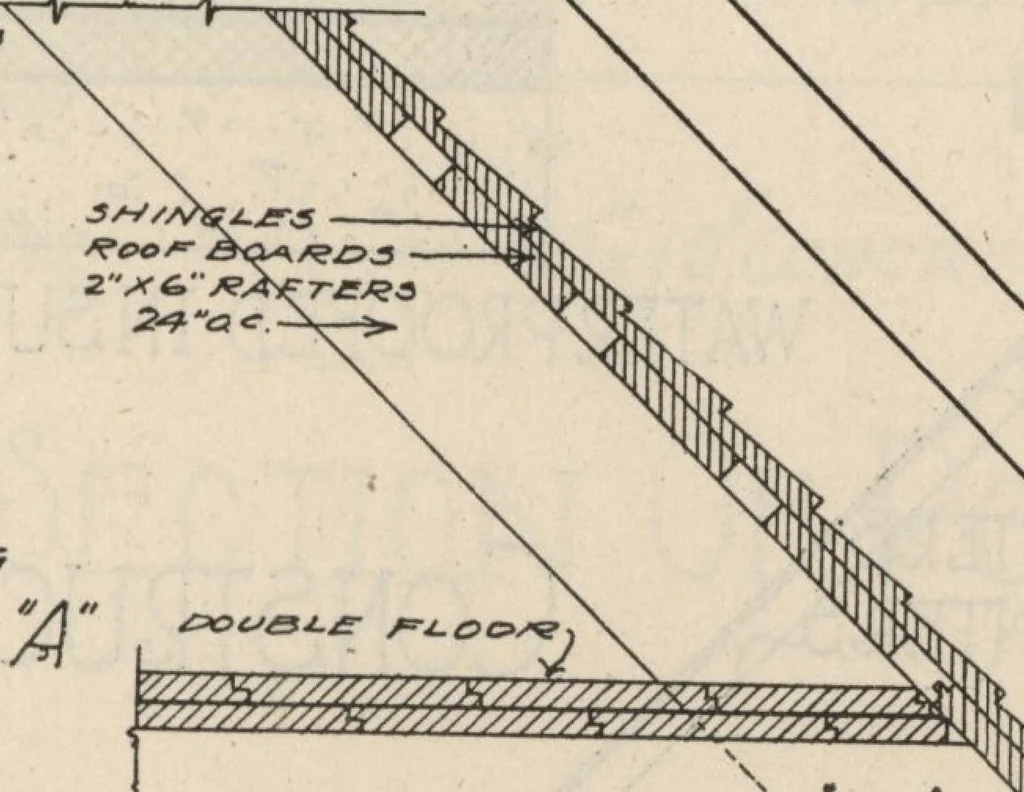 An illustration from Architectural details for every type of building : a practical drafting room guide for contractors, builders, lumber dealers, millmen, draftsmen and architects., 1921, leaf 108