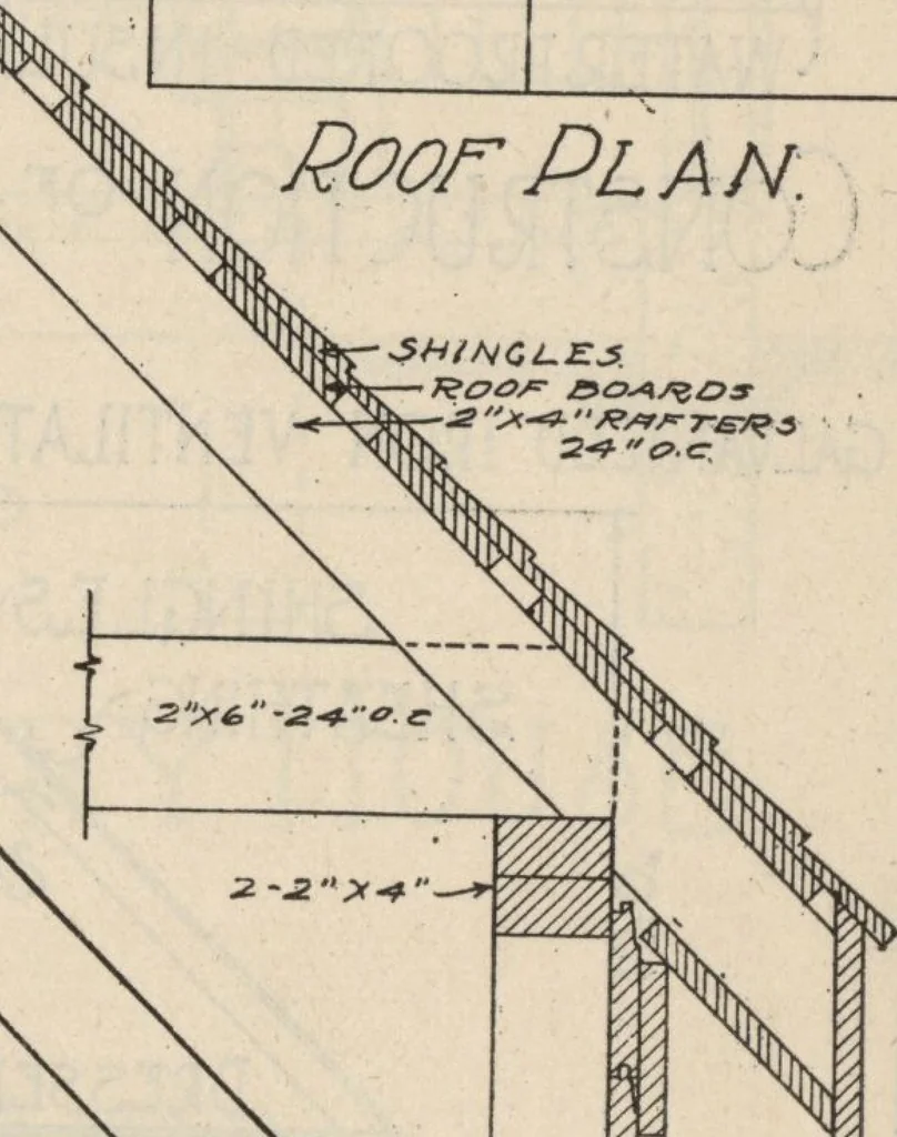 An illustration from Architectural details for every type of building : a practical drafting room guide for contractors, builders, lumber dealers, millmen, draftsmen and architects., 1921, leaf 108