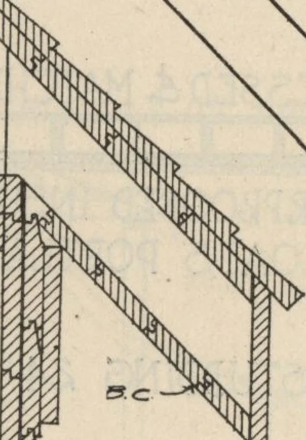 An illustration from Architectural details for every type of building : a practical drafting room guide for contractors, builders, lumber dealers, millmen, draftsmen and architects., 1921, leaf 108