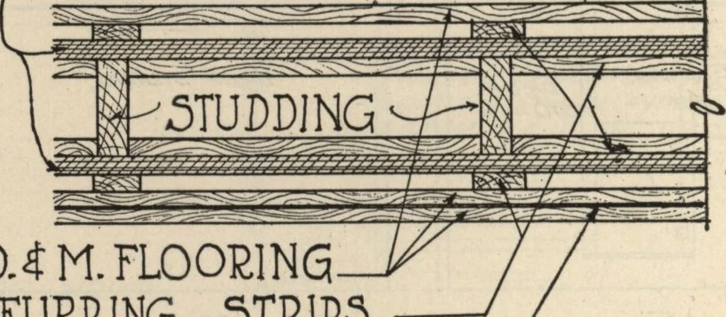 An illustration from Architectural details for every type of building : a practical drafting room guide for contractors, builders, lumber dealers, millmen, draftsmen and architects., 1921, leaf 109