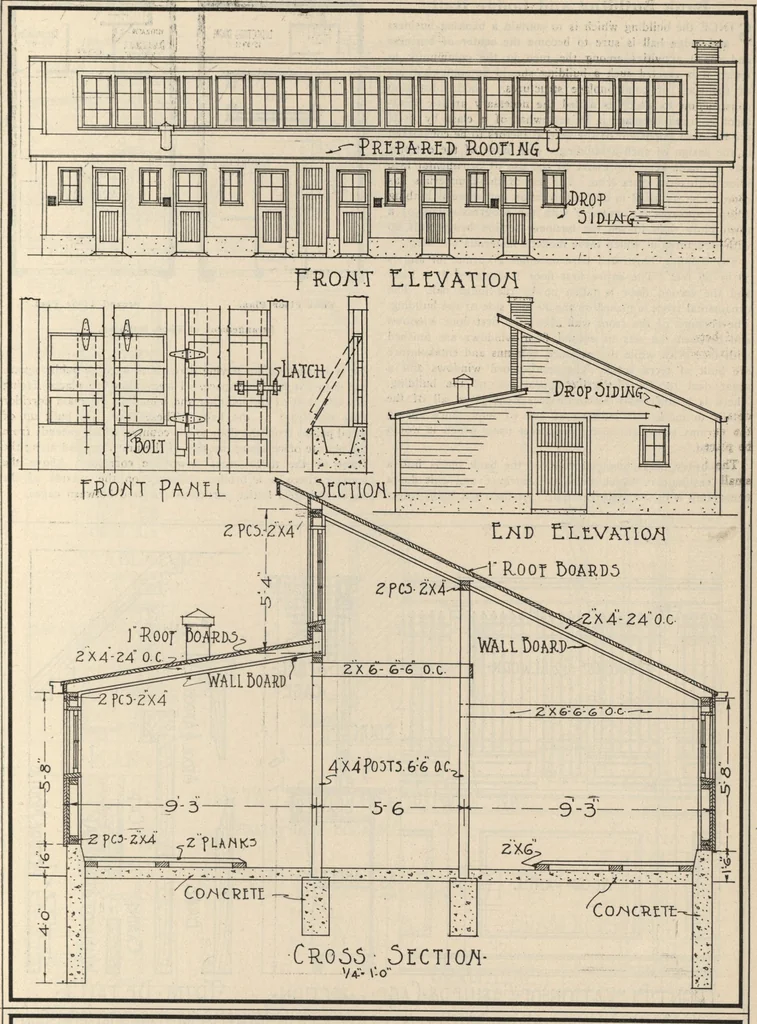 An illustration from Architectural details for every type of building : a practical drafting room guide for contractors, builders, lumber dealers, millmen, draftsmen and architects., 1921, leaf 112