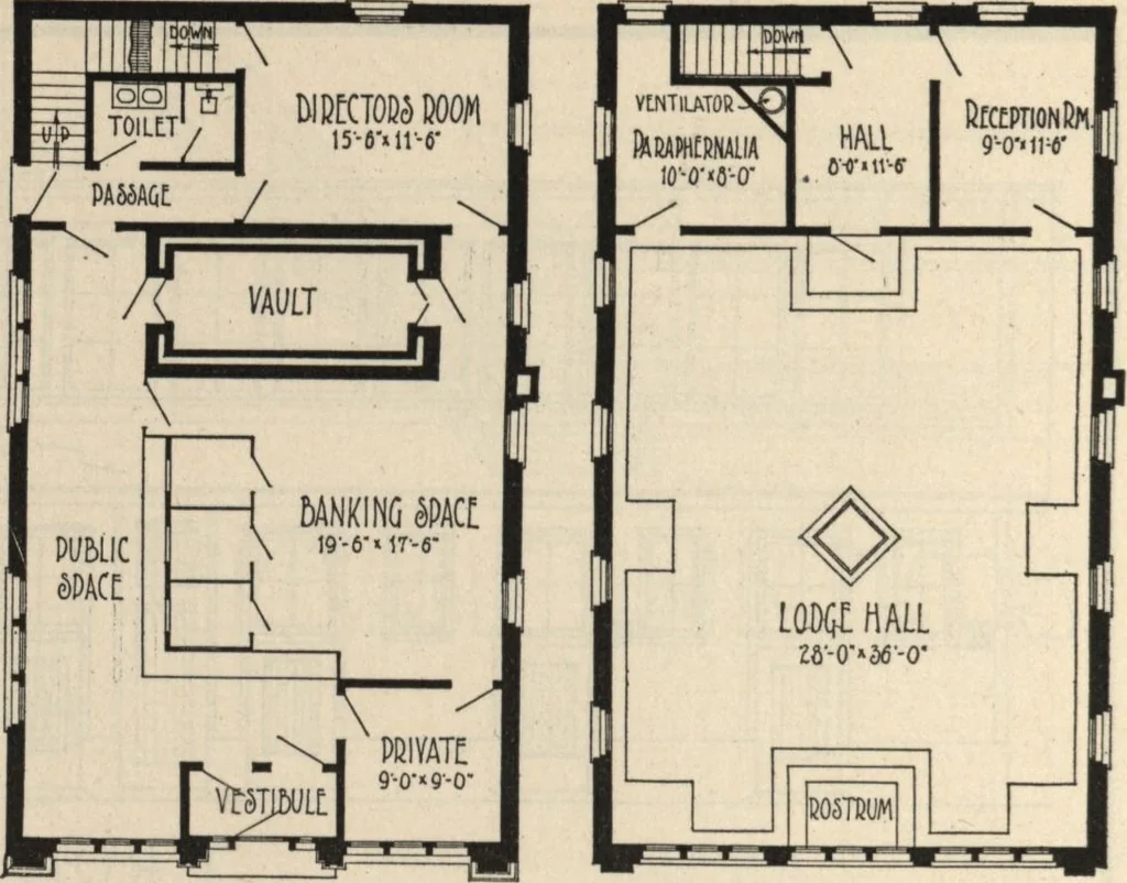 An illustration from Architectural details for every type of building : a practical drafting room guide for contractors, builders, lumber dealers, millmen, draftsmen and architects., 1921, leaf 113