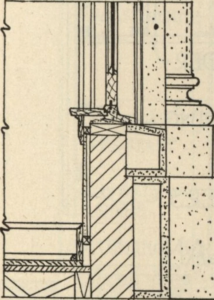 An illustration from Architectural details for every type of building : a practical drafting room guide for contractors, builders, lumber dealers, millmen, draftsmen and architects., 1921, leaf 114