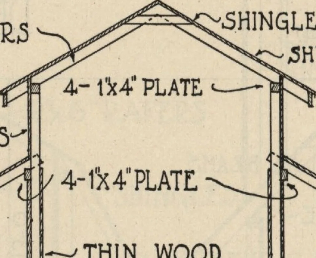 An illustration from Architectural details for every type of building : a practical drafting room guide for contractors, builders, lumber dealers, millmen, draftsmen and architects., 1921, leaf 117