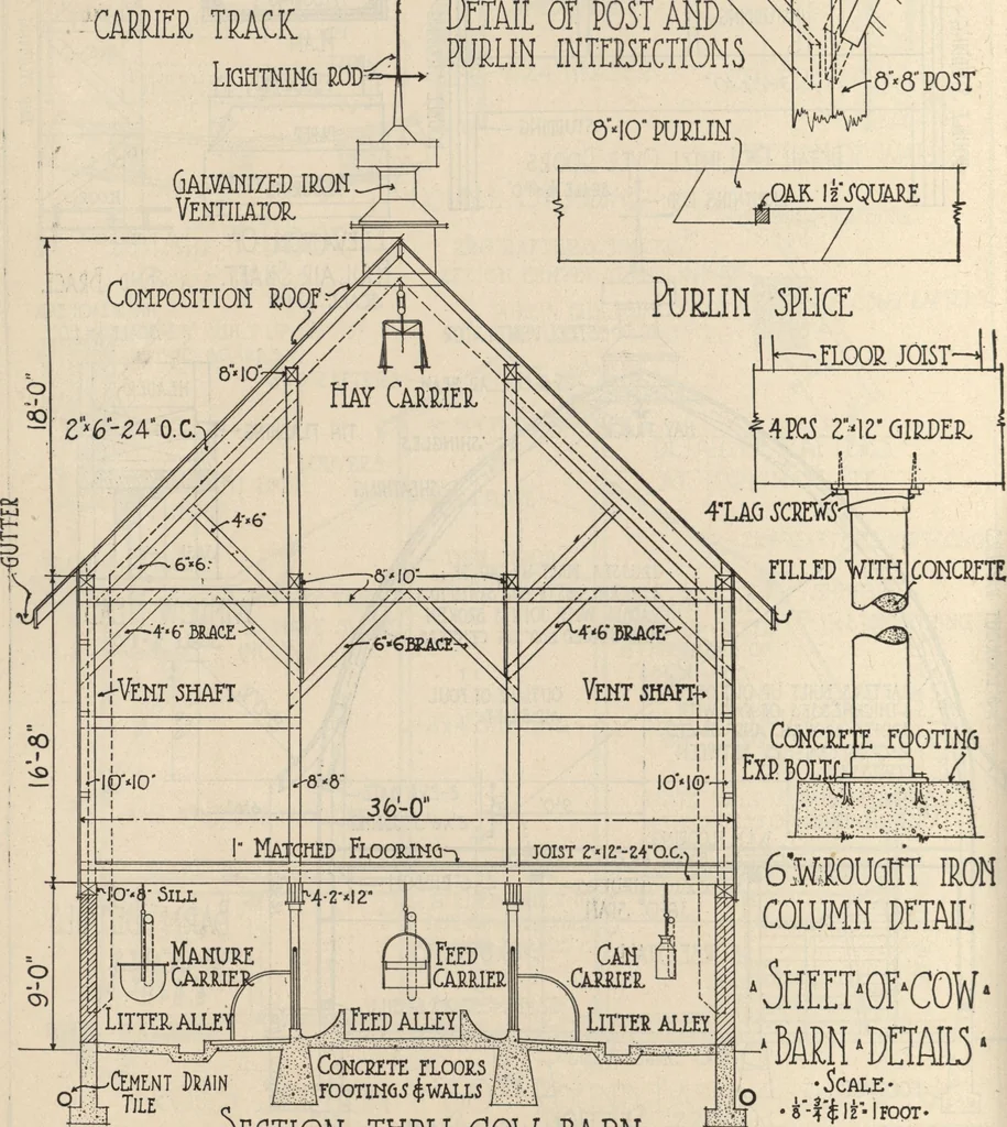 An illustration from Architectural details for every type of building : a practical drafting room guide for contractors, builders, lumber dealers, millmen, draftsmen and architects., 1921, leaf 119