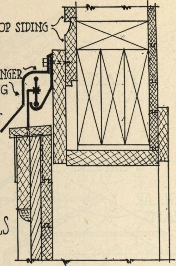 An illustration from Architectural details for every type of building : a practical drafting room guide for contractors, builders, lumber dealers, millmen, draftsmen and architects., 1921, leaf 121
