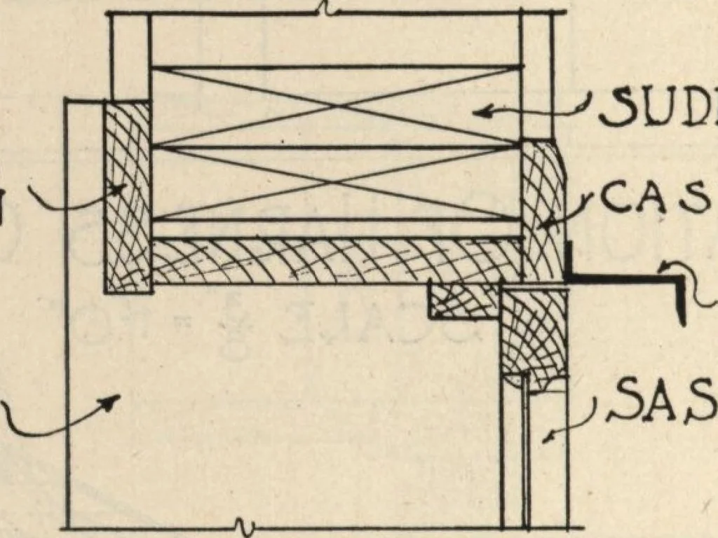 An illustration from Architectural details for every type of building : a practical drafting room guide for contractors, builders, lumber dealers, millmen, draftsmen and architects., 1921, leaf 125