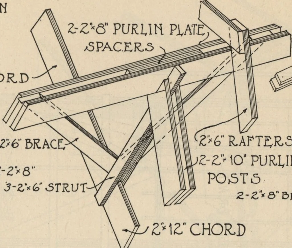 An illustration from Architectural details for every type of building : a practical drafting room guide for contractors, builders, lumber dealers, millmen, draftsmen and architects., 1921, leaf 126