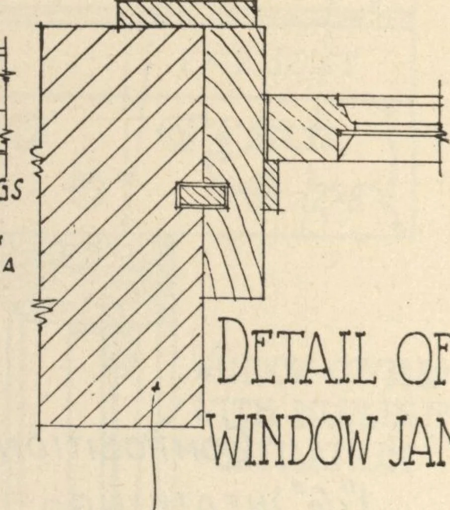 An illustration from Architectural details for every type of building : a practical drafting room guide for contractors, builders, lumber dealers, millmen, draftsmen and architects., 1921, leaf 135