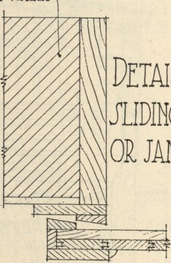 An illustration from Architectural details for every type of building : a practical drafting room guide for contractors, builders, lumber dealers, millmen, draftsmen and architects., 1921, leaf 135