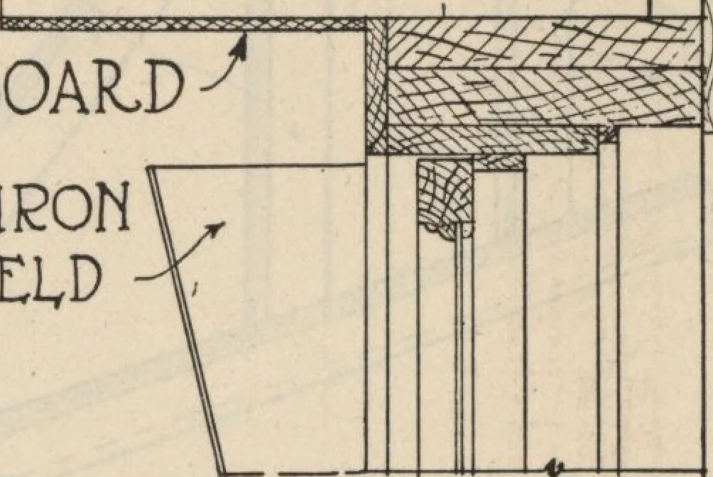 An illustration from Architectural details for every type of building : a practical drafting room guide for contractors, builders, lumber dealers, millmen, draftsmen and architects., 1921, leaf 136