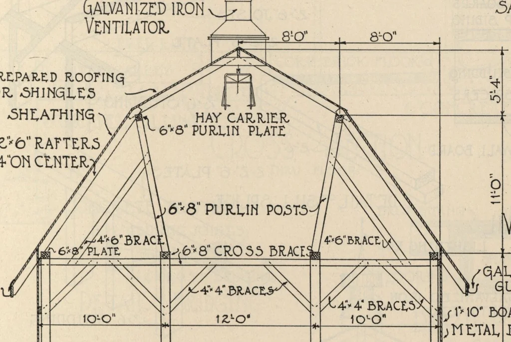 An illustration from Architectural details for every type of building : a practical drafting room guide for contractors, builders, lumber dealers, millmen, draftsmen and architects., 1921, leaf 136