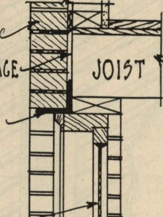 An illustration from Architectural details for every type of building : a practical drafting room guide for contractors, builders, lumber dealers, millmen, draftsmen and architects., 1921, leaf 15