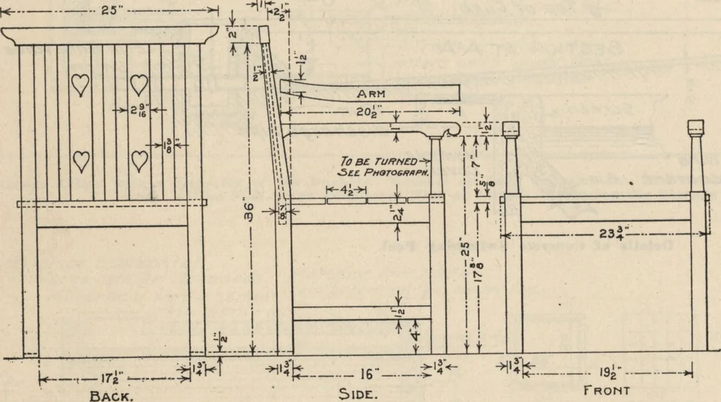 An illustration from Architectural details for every type of building : a practical drafting room guide for contractors, builders, lumber dealers, millmen, draftsmen and architects., 1921, leaf 151