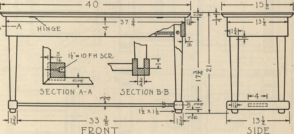 An illustration from Architectural details for every type of building : a practical drafting room guide for contractors, builders, lumber dealers, millmen, draftsmen and architects., 1921, leaf 152